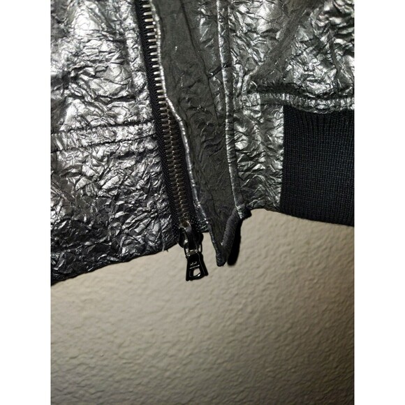 Men's 3.PARADIS Paris Runway Bomber Silver Foil Metallic L Large Jacket Coat - Picture 5 of 7